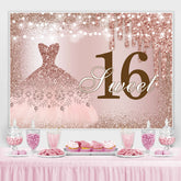 Robe de mariée à paillettes roses Sweet 16th Birthday Toile de Fond